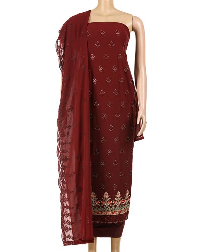 Delhi Boutiques Indian Unstitched 3 Pcs